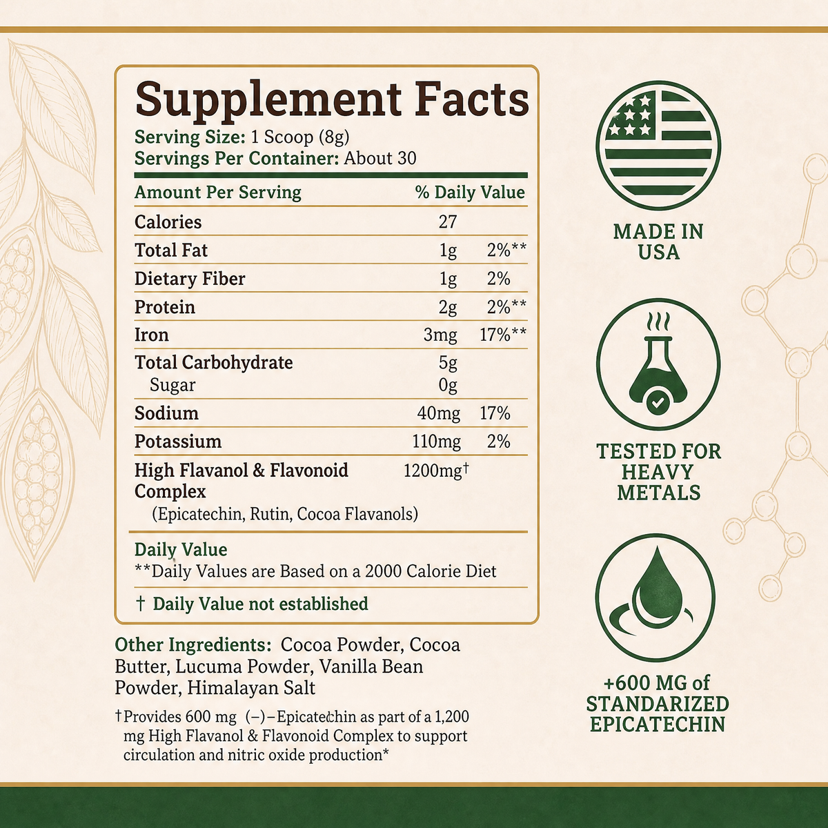 Florenix Cocoa Flavanols & Flavonoids Powder